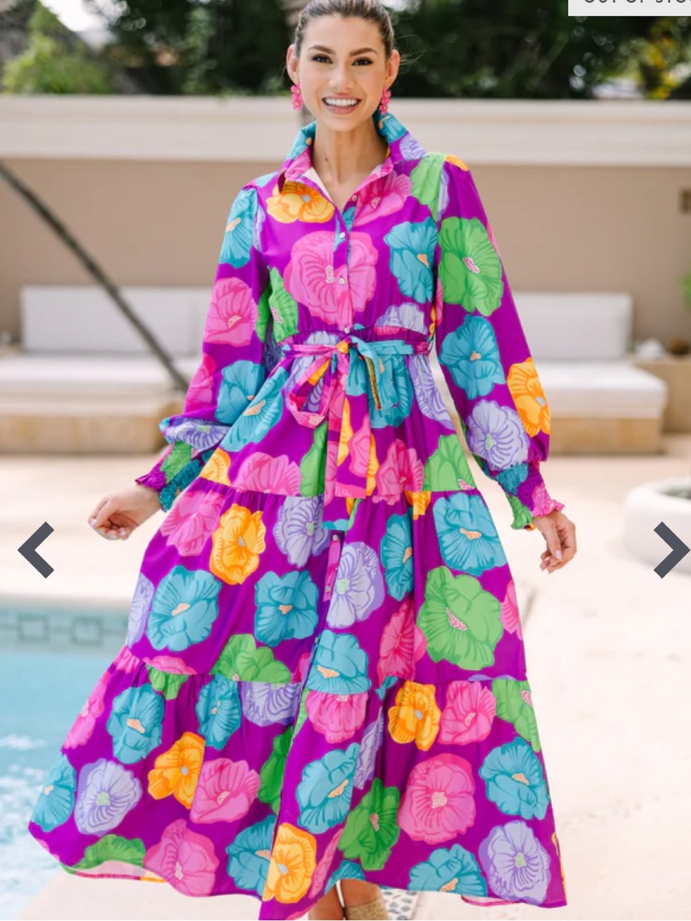 Field Of Poppies Multicolored Maxi Dress - Picture 5 of 14